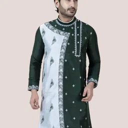 FRANSCART Men Geometric Embroidered Thread Work Kurta image 3