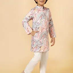 A.T.U.N. Boys Printed Regular Kurta with Pyjamas image 3