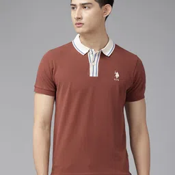 U.S. Polo Assn. Men Polo Collar Pure Cotton Slim Fit T-shirt-picture-56