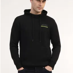 MountMiller Black Solid Hooded Long Sleeves Hoodies-image-8