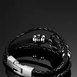UNIVERSITY TRENDZ Men Leather Antique Wraparound Bracelet image 4