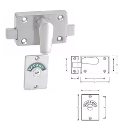 DiSS Bathroom Indicator SS Finish Zinc Bolt Engage Vacant Latch Standard -Size , Silver image 5