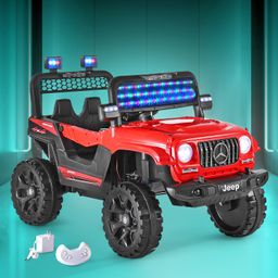 fab n funky Battery Operated Ride On Jeep With Remote Control - Red-picture-0