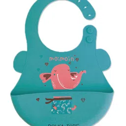 POLKA TOTS Waterproof Silicone Bibs with Adjustable Snap Buttons, Super Absorbent, Soft, Comfortable & Lightweight for Feeding Infants/Baby Toddlers (Pack Of 2, Bunny & Elephant, 4 Months to 3 Years)-image-97