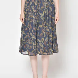 BAESD Women Paisley Printed Chiffon Casual Flared Midi Flared Skirt-picture-31