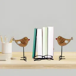 JASMEY HOMES 2-Pcs Brown & White Printed Twitte Bird Showpieces-image-29