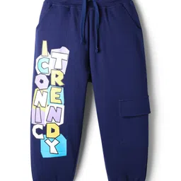 OLLINGTON ST. Cotton Full Sleeves Super Cool Text Printed Sweatshirts & Joggers - Navy Blue image 5