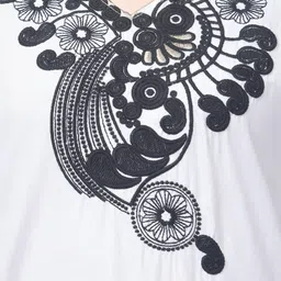 Aura Glam Floral Embroidered V-Neck Kurti image 4