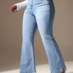 Miss Chase A+ Blue Denim Solid High Rise Jeans image 4