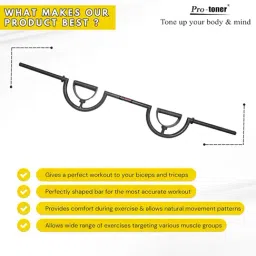Protoner Tricep Bar with Swivel Handles for Biceps and Triceps Workout (Black) image 5