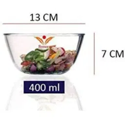 Femora Borosilicate Glass Microwave Safe Mixing Bowls (400 ml) - Set of 2 image 4