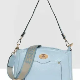 Esbeda Light Blue Solid Medium Shoulder Handbag image 1