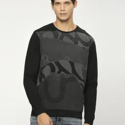 Pepe Jeans Black Cotton Regular Fit Printed Sweatshirt image 1