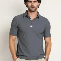Campus Sutra Grey Regular Fit Polo T-Shirt-picture-17