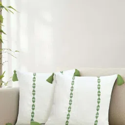 Urban Space Vintage Braid Sage Green Cotton Cushion Covers - Set of 2 image 1