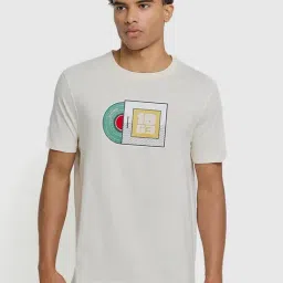 Ben Sherman Off White Chest Print Regular Fit T-Shirt-image-94