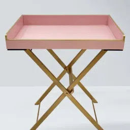 Casagold Pink Foldable Butler Tray Table With Metal Stand image 4