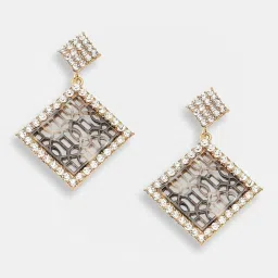 Sohi Gold Plated Party Designer Stone Drop Earrings image 1