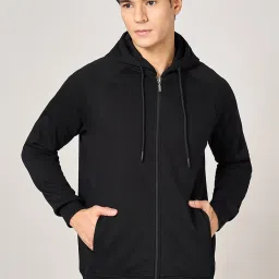 Sf Jeans By Pantaloons Black Regular Fit Hooded Sweatshirt image 1