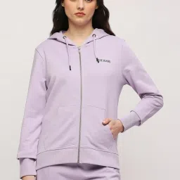 Pepe Jeans Purple Cotton Logo Print Sweatshirt image 1