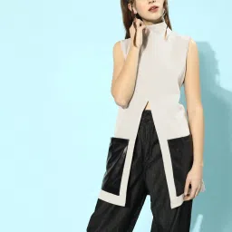 KASSUALLY Grey & Black Long Shrug image 1