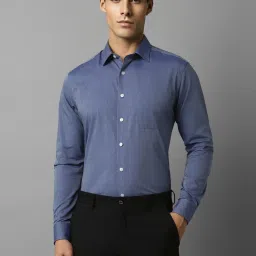 Louis Philippe Powder Blue Cotton Slim Fit Texture Shirt image 1