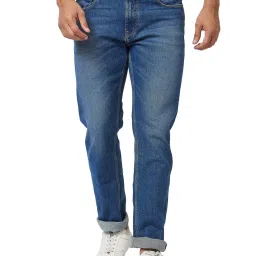 Spykar Blue Cotton Comfort Fit Jeans image 1