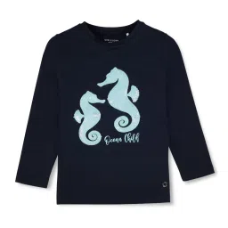 Gini & Jony Kids Navy Embellished Full Sleeves Top image 1