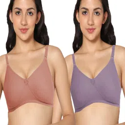 IN CARE Purple & Beige Non-Wired Full Coverage Push-Up Bra - Pack of 2 image 1