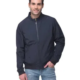 Woodland Navy Full Sleeves Solid Jacket-image-0