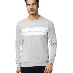 Park Avenue Light Grey Colour-Block Sweatshirt-picture-26