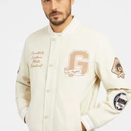 Guess Cream Regular Fit Logo Jacket image 1