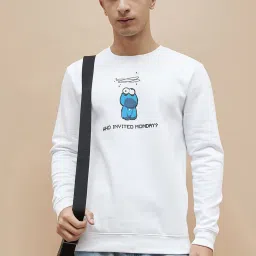 Fame Forever By Lifestyle White Regular Fit Sweatshirt image 1