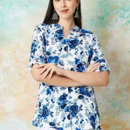 Melange by Lifestyle White Floral Kurti image 1