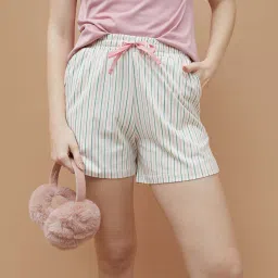 Ginger by Lifestyle Off White Striped Shorts image 1