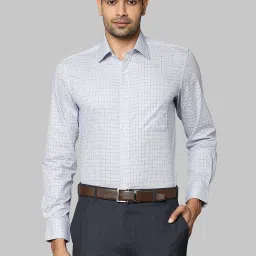 Raymond Blue Regular Fit Check Cotton Shirt image 1