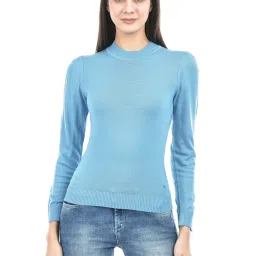 NUMERO UNO Light Blue Regular Fit Sweater image 1
