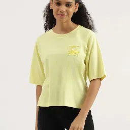 United Colors of Benetton Yellow Cotton Printed T-Shirt image 1