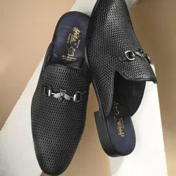 Hitz Luxure Men's Black Mule Shoes image 1