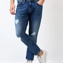 Spykar Men Slim Fit Mid Rise Cotton Casual Jeans image 1