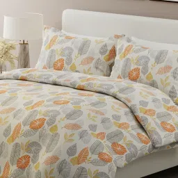 Boutique Living India Grey Cotton Floral King Bedsheet With 2 Pillow Covers image 1