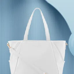 Fastrack White Faux Leather Solid Tote Handbag image 1