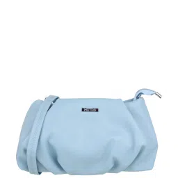 Metro Blue Synthetic Solid Sling Handbag image 1