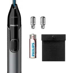Philips Nose Trimmer NT3650/16 Cordless Nose, Ear & Eyebrow Trimmer (Gray) - Unisex image 1