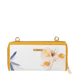 Metro Yellow Synthetic Printed Zip Around Wallet image 1
