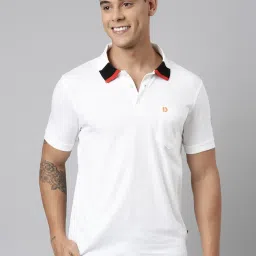 Dixcy Scott Maximus White Cotton Regular Fit Polo T-Shirt image 1