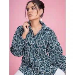 Lounge Dreams Green Relaxed Fit casual shirts image 1