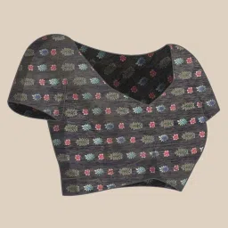 Ishin Black & Pink Printed Saree With Unstitched Blouse image 4