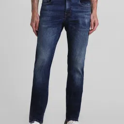 Jack & Jones Dark Blue Denim Cotton Slim Fit Jeans image 1
