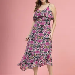 Melon by PlusS Purple Printed A-Line Dress image 1